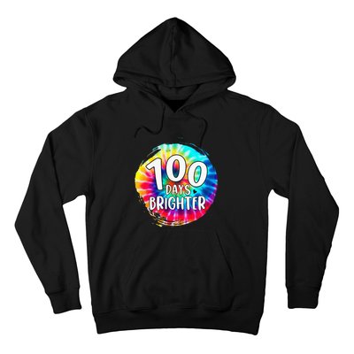 100 Days Brighter 100 Days Of School Tie Dye Teacher Student Hoodie