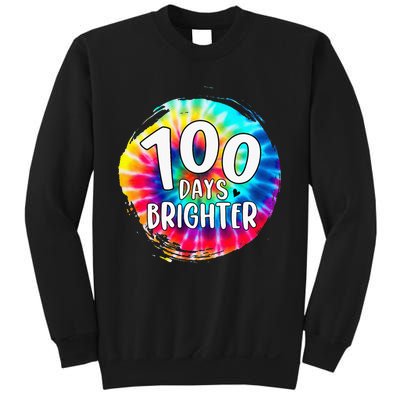 100 Days Brighter 100 Days Of School Tie Dye Teacher Student Sweatshirt