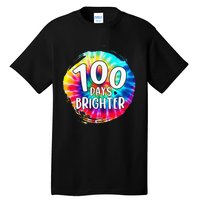 100 Days Brighter 100 Days Of School Tie Dye Teacher Student Tall T-Shirt