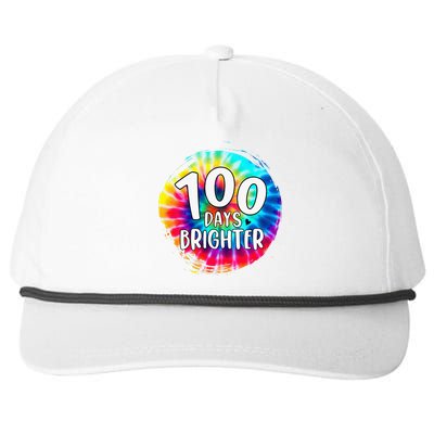 100 Days Brighter 100 Days Of School Tie Dye Teacher Student Snapback Five-Panel Rope Hat