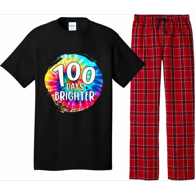 100 Days Brighter 100 Days Of School Tie Dye Teacher Student Pajama Set