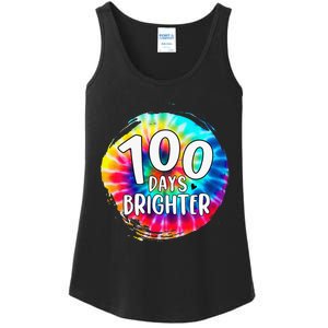 100 Days Brighter 100 Days Of School Tie Dye Teacher Student Ladies Essential Tank