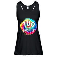 100 Days Brighter 100 Days Of School Tie Dye Teacher Student Ladies Essential Flowy Tank