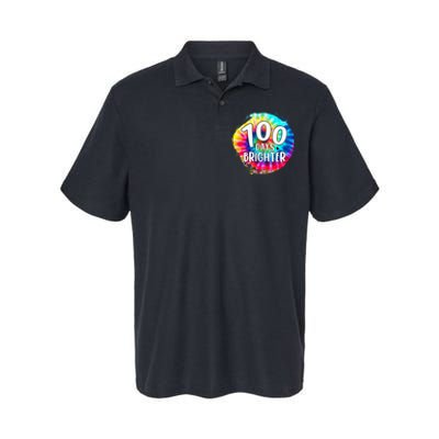 100 Days Brighter 100 Days Of School Tie Dye Teacher Student Softstyle Adult Sport Polo