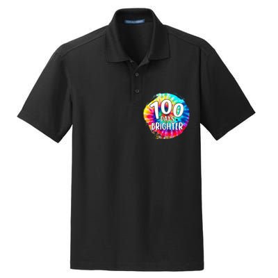 100 Days Brighter 100 Days Of School Tie Dye Teacher Student Dry Zone Grid Polo