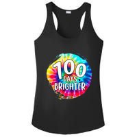 100 Days Brighter 100 Days Of School Tie Dye Teacher Student Ladies PosiCharge Competitor Racerback Tank