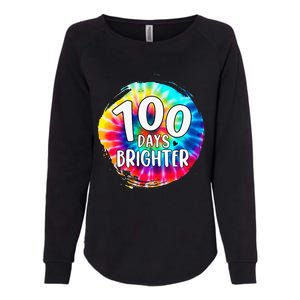 100 Days Brighter 100 Days Of School Tie Dye Teacher Student Womens California Wash Sweatshirt