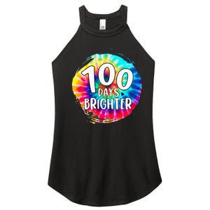 100 Days Brighter 100 Days Of School Tie Dye Teacher Student Women's Perfect Tri Rocker Tank