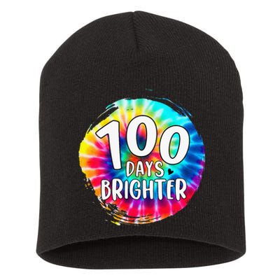 100 Days Brighter 100 Days Of School Tie Dye Teacher Student Short Acrylic Beanie