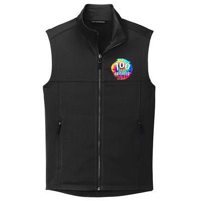 100 Days Brighter 100 Days Of School Tie Dye Teacher Student Collective Smooth Fleece Vest