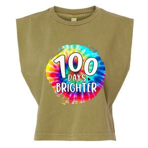 100 Days Brighter 100 Days Of School Tie Dye Teacher Student Garment-Dyed Women's Muscle Tee