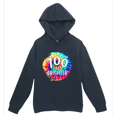 100 Days Brighter 100 Days Of School Tie Dye Teacher Student Urban Pullover Hoodie