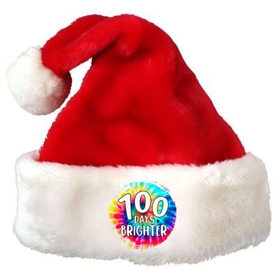 100 Days Brighter 100 Days Of School Tie Dye Teacher Student Premium Christmas Santa Hat