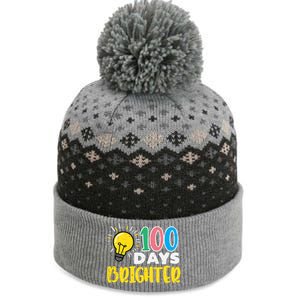 100 Days Brighter Light Bulb 100th Day School Smarter Gift The Baniff Cuffed Pom Beanie