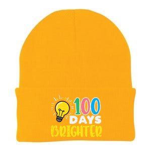 100 Days Brighter Light Bulb 100th Day School Smarter Gift Knit Cap Winter Beanie