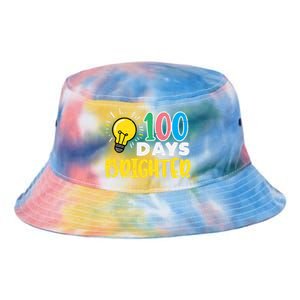 100 Days Brighter Light Bulb 100th Day School Smarter Gift Tie Dye Newport Bucket Hat