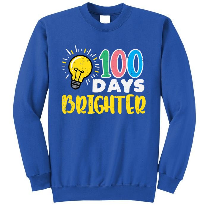 100 Days Brighter Light Bulb 100th Day School Smarter Gift Sweatshirt