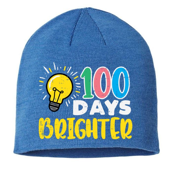 100 Days Brighter Light Bulb 100th Day School Smarter Gift Sustainable Beanie