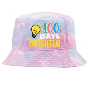 100 Days Brighter Light Bulb 100th Day School Smarter Gift Tie-Dyed Bucket Hat