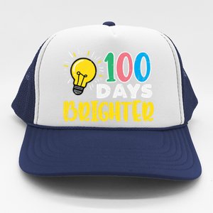 100 Days Brighter Light Bulb 100th Day School Smarter Gift Trucker Hat