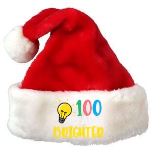 100 Days Brighter Light Bulb 100th Day School Smarter Gift Premium Christmas Santa Hat