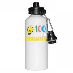 100 Days Brighter Light Bulb 100th Day School Smarter Gift Aluminum Water Bottle