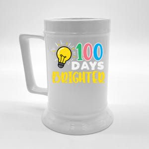 100 Days Brighter Light Bulb 100th Day School Smarter Gift Beer Stein