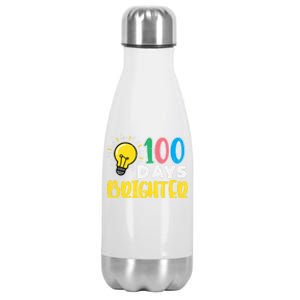 100 Days Brighter Light Bulb 100th Day School Smarter Gift Stainless Steel Insulated Water Bottle