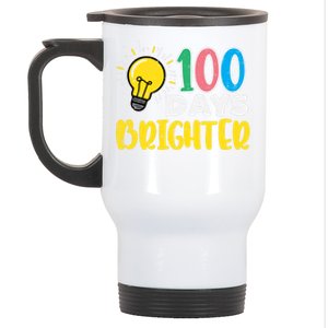 100 Days Brighter Light Bulb 100th Day School Smarter Gift Stainless Steel Travel Mug