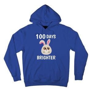 100 Days Brighter Of Schoolgift Bunny Rabbit With Sunglasses Great Gift Tall Hoodie