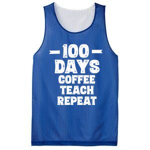 100 Days Coffee Teach Repeat School Funny Gift Teacher Gift Idea Gift Mesh Reversible Basketball Jersey Tank