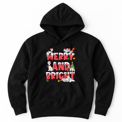 101 Dalmatians Christmas Merry And Bright Dalmatian Cute Dog Christmas Hoodie