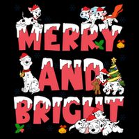 101 Dalmatians Christmas Merry And Bright Dalmatian Cute Dog Christmas Drawstring Bag