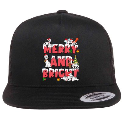 101 Dalmatians Christmas Merry And Bright Dalmatian Cute Dog Christmas Flatbill Hat