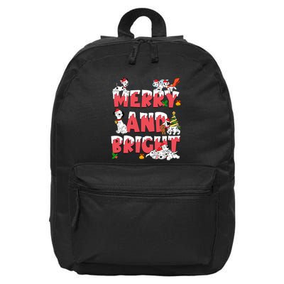 101 Dalmatians Christmas Merry And Bright Dalmatian Cute Dog Christmas 16 in Basic Backpack