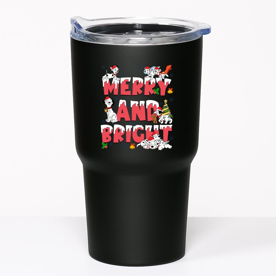 101 Dalmatians Christmas Merry And Bright Dalmatian Cute Dog Christmas Tumbler