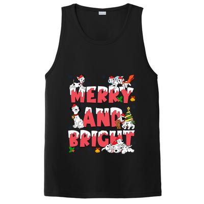 101 Dalmatians Christmas Merry And Bright Dalmatian Cute Dog Christmas PosiCharge Competitor Tank