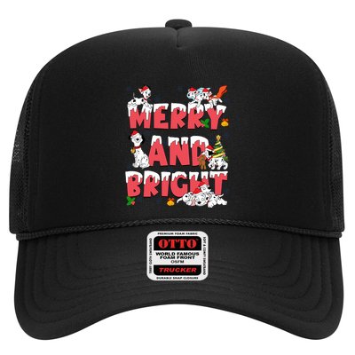 101 Dalmatians Christmas Merry And Bright Dalmatian Cute Dog Christmas Trucker Hat