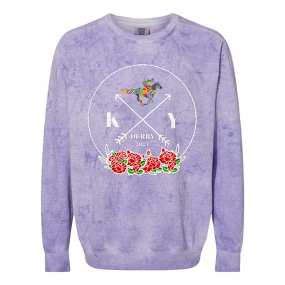 150th Derby Day 2024 Derby Party Horse Race Colorblast Crewneck Sweatshirt