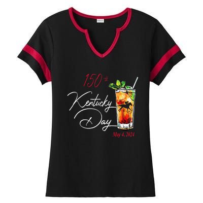 150th Derby Day Horse Racing Kentucky Ladies Halftime Notch Neck Tee