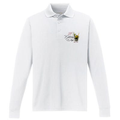 150th Derby Day 2024 May Horse Racing Performance Long Sleeve Polo