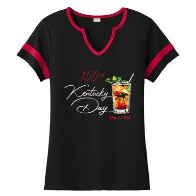 150th Derby Day Horse Racing Ladies Halftime Notch Neck Tee