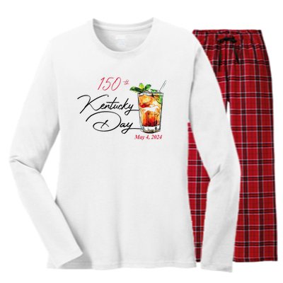 150th Derby Day Horse Racing Women's Long Sleeve Flannel Pajama Set 