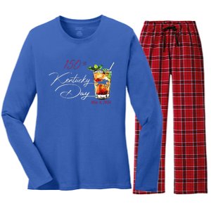 150th Derby Day Horse Racing Women's Long Sleeve Flannel Pajama Set 