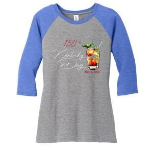 150th Derby Day Horse Racing Women's Tri-Blend 3/4-Sleeve Raglan Shirt