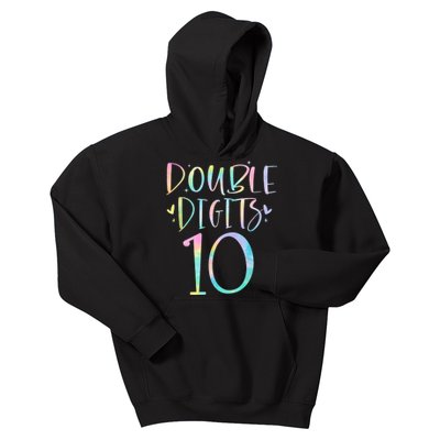 10 Double Digits 10 Year Old 10th Birthday Girl Tie Dye Kids Hoodie