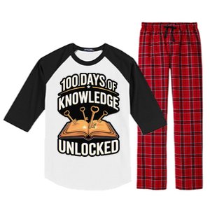 100 Days Elementary School Kindergarten Teacher Raglan Sleeve Pajama Set