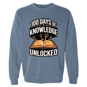 100 Days Elementary School Kindergarten Teacher Garment-Dyed Sweatshirt