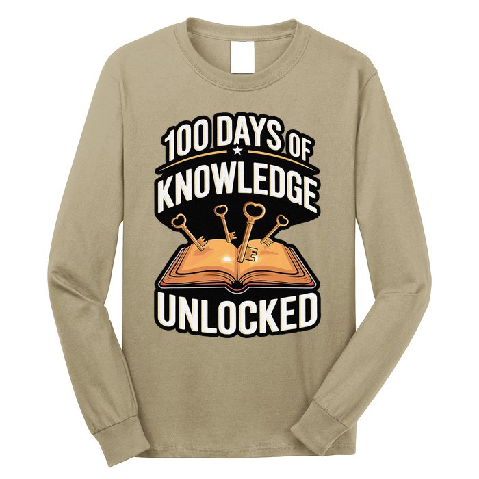 100 Days Elementary School Kindergarten Teacher Long Sleeve Shirt