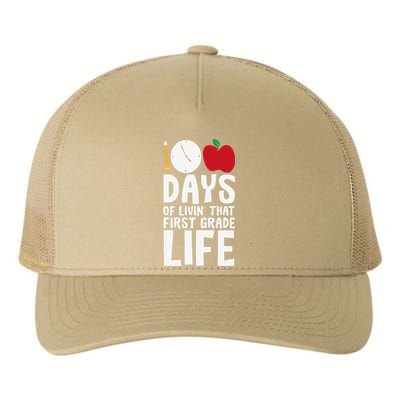 100 Days First Grade Life 100 Days Of School First Grader Yupoong Adult 5-Panel Trucker Hat